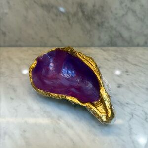 Purple and Gold Decorative Shell Accent Decoupage Handmade